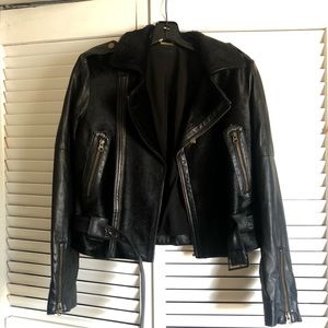 Rebecca Minkoff Black Wolf Leather Moto Jacket
